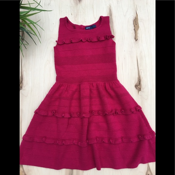 GAP Other - Gapkids pink knit dress sleeveless ruffles